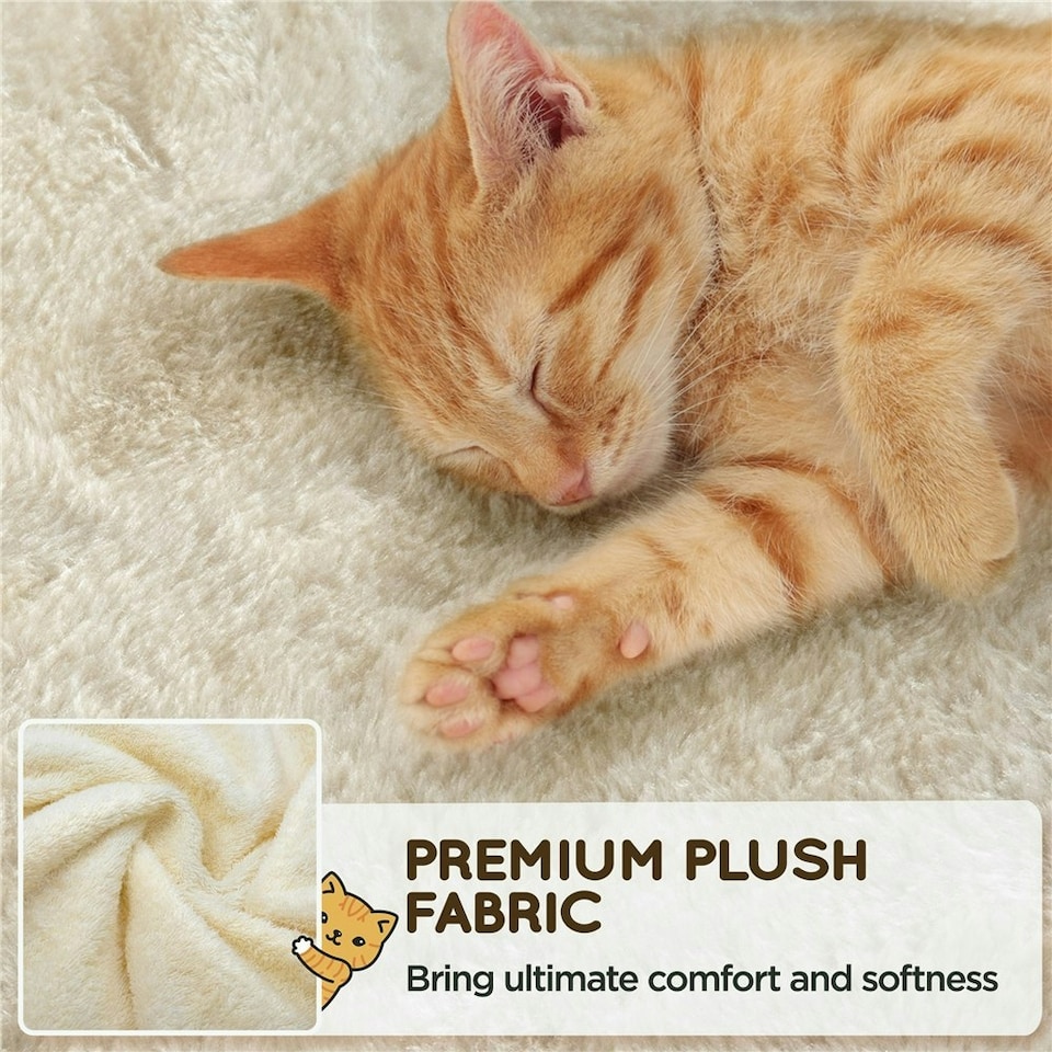 image 1 of Yaheetech Large Cat Tower with Hammock Scratching Posts Beige