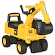 image 1 of HOMCOM CAT Licensed Kids Ride on Digger Toddler Pretend Construction Play Toy Foot-To-Floor Ride-On Toy with Manual Shovel, Horn, Hidden Storage, for Ages 1-3 Years