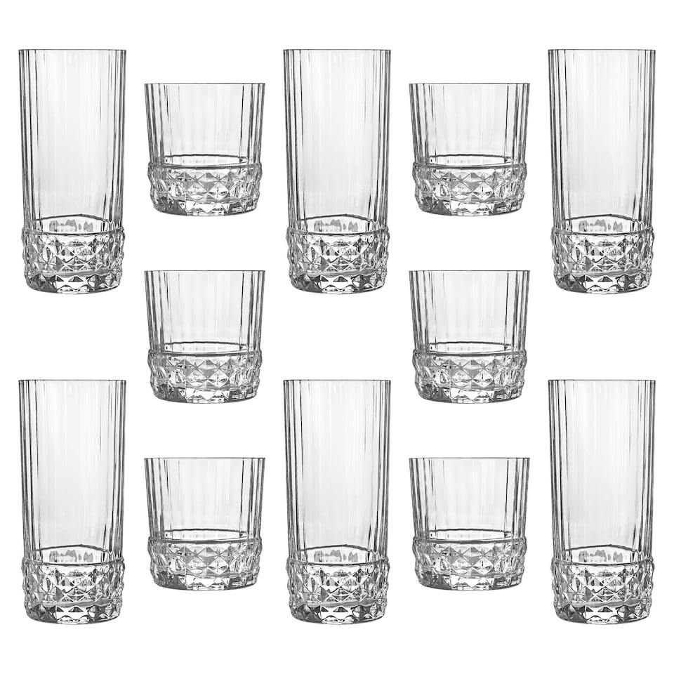 image 1 of Bormioli Rocco 12 Piece America '20s Large Glassware Set - Clear | Clear | Clear