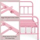 image 4 of Yaheetech 3ft Single Vintage Iron Platform Bed with High Headboard Pink