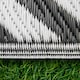 image 8 of Outsunny Reversible Outdoor Rug Plastic Straw RV Camping Mat for Garden Deck Picnic Black | Black and White