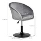 image 7 of HOMCOM Swivel Bar Stool Fabric Dining Chair Dressing Stool Tub Seat Grey