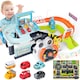 image 1 of Car Garage Tracks Simulation Steering Wheel Toy Set Vehicle Playset with Musical Puzzle Car Tracks