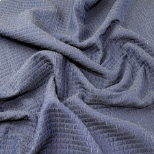 Blue Textured Woven Jacquard Fabric for Dressmaking, 130cm / 51" Wide - per metre