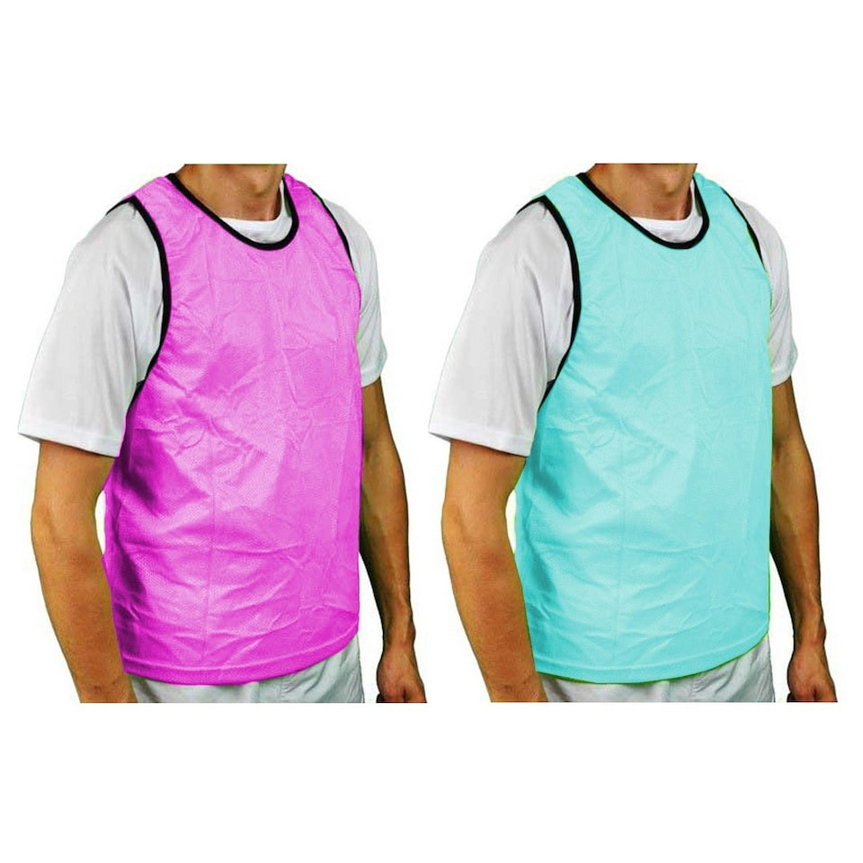 image 1 of Precision Childrens/Kids Reversible Mesh Training Bib - Pink/Sky Blue - 4-9 Years