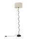 image 2 of ValueLights Black Metal Wavy Stem Floor Lamp with a Cream Boucle Shade