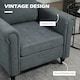 image 4 of HOMCOM Vintage Armchair Fabric Accent Chair with Wood Legs Grey