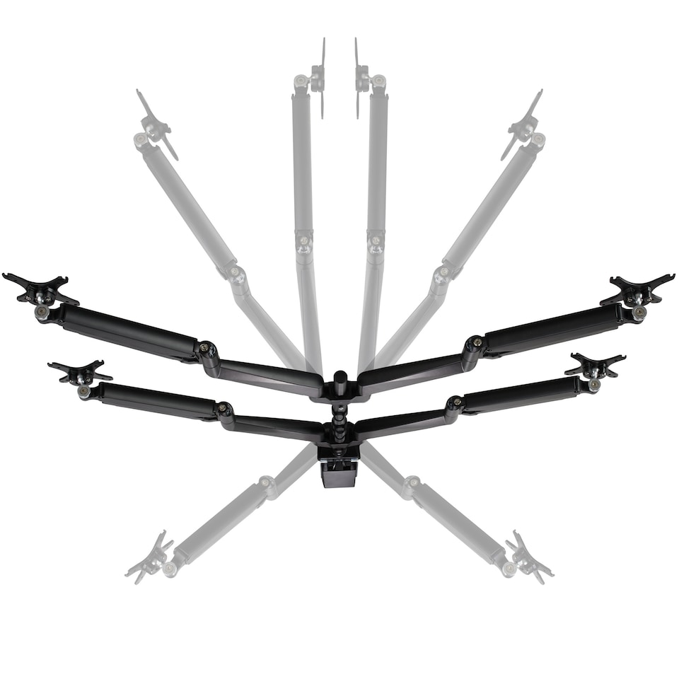 image 1 of Monitor Arm - for 4 screens, swivel arms can be tilted, rotated, and are height-adjustable