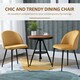 image 3 of HOMCOM Modern Upholstered Fabric Bucket Seat Dining Chairs Set of 2 Yellow