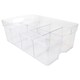 image 1 of 6 x Large (55x35x12.5cm) Stackable Modular Adjustable Plastic Compartment Organisers For Food, Crafts & Makeup | Clear