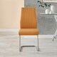 image 4 of Furniturebox 2x Lorenzo Mustard Yellow Faux Leather Chrome Dining Chairs