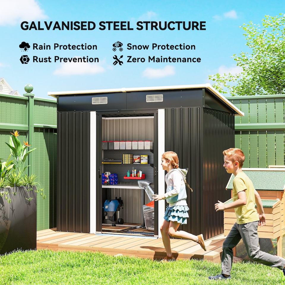 image 1 of Outsunny 7 x 4ft Outdoor Garden Storage Shed for Garden