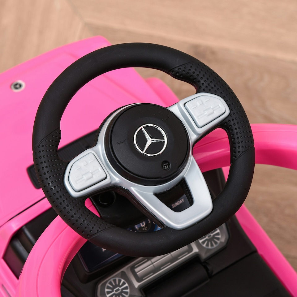 image 1 of HOMCOM Kids Ride-on Push Car 3 in 1 Benz G350 Baby Floor Slider Walker, Pink