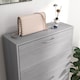 image 8 of HOMCOM Narrow Shoe Cabinet, Slim Shoe Storage Cabinet with 3 Flip Drawers, 12 Pair of Shoes Organizer Hallway Entryway, Grey
