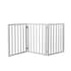 image 1 of Wooden Pet Gate Dog Fence Retractable Barrier Portable Door 3 Panel White