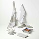 image 5 of Homescapes Striped Grey Cotton Tea Towels Set Of Three