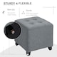 image 3 of HOMCOM Linen-Look Square Ottoman Footstool Button Tufts Wood Frame Padding Grey