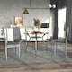 image 2 of HOMCOM Round Dining Table Set for 4, Kitchen Table and Chairs with Cushion