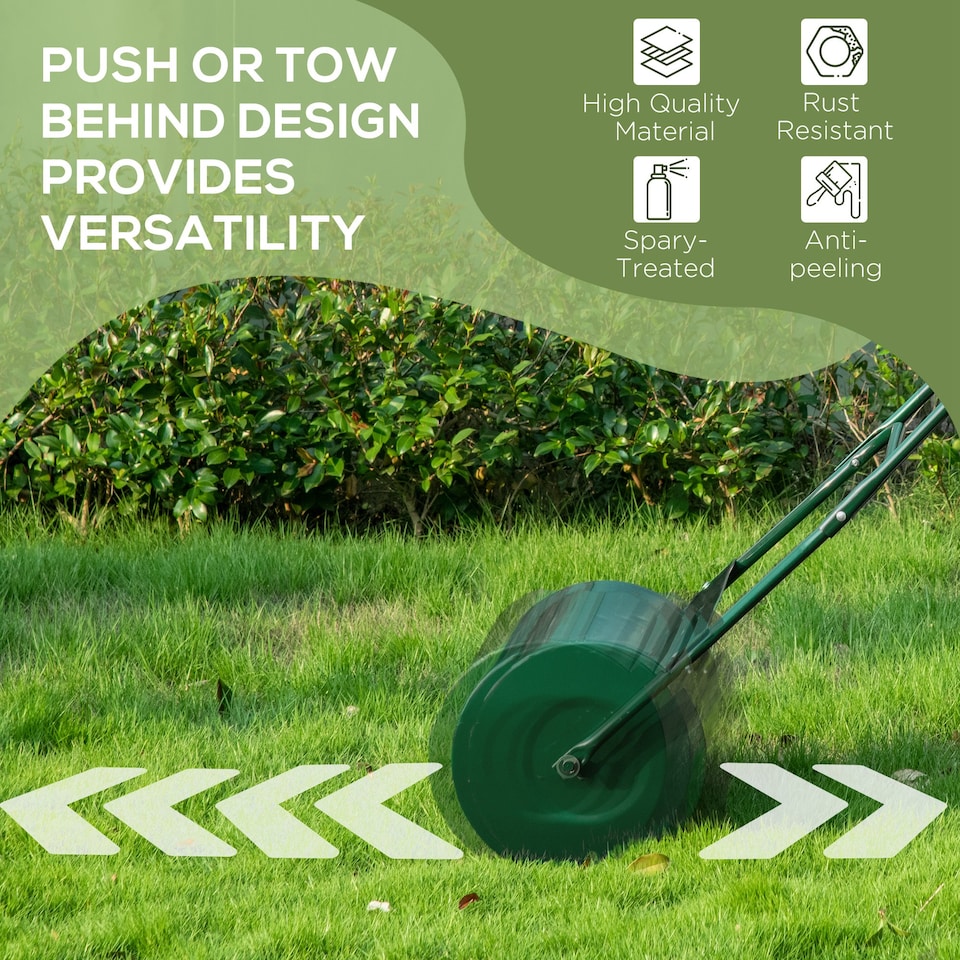 image 1 of Outsunny 40L Lawn Roller Grass Ground Garden Push  Tow Landscaping Erasing Sod