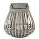 image 3 of JVL Luna Natural Bulb Shaped Willow Wood Lantern With Wooden Handle, Grey Wash