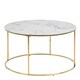 image 2 of Bolton -A1 Round Coffee Table with White Marble Effect Glass Top & Gold Base