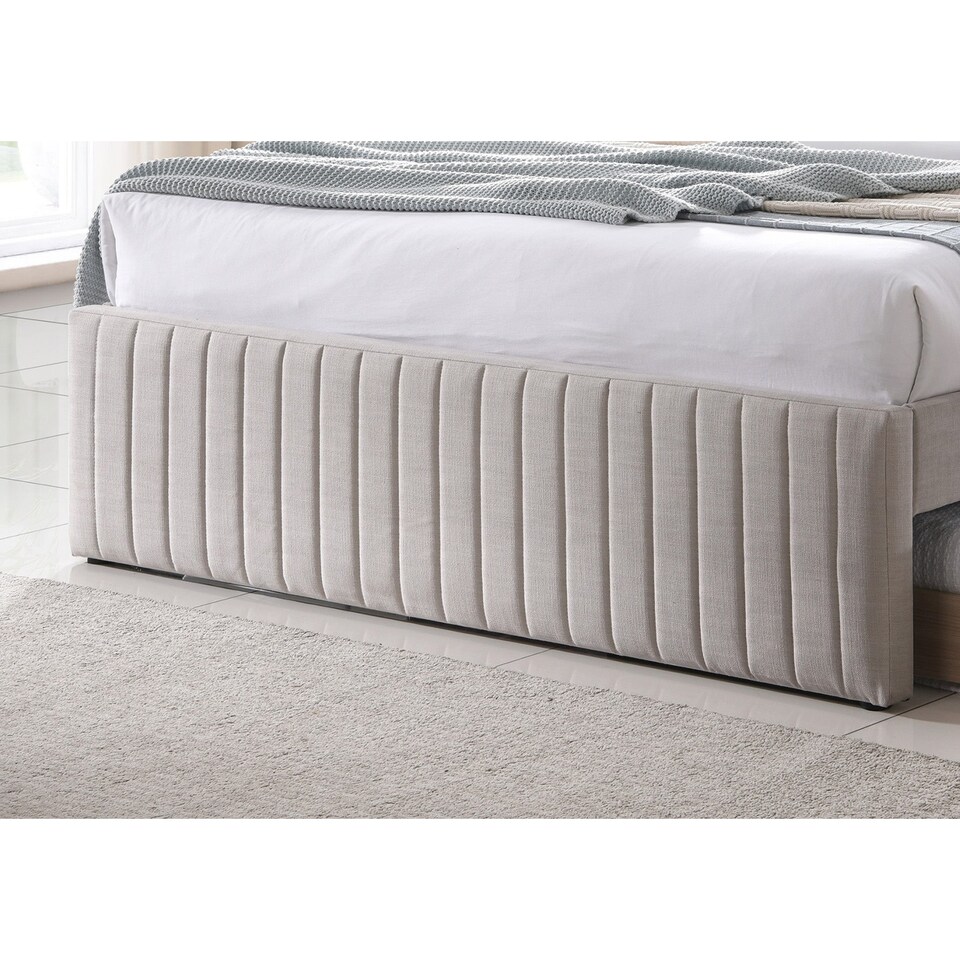 image 1 of Fabric Double Bedframe  in Cream