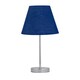 image 2 of Set of 2 Chrome Stick Table Lamps with Navy Blue Fabric Shades Chrome | Blue