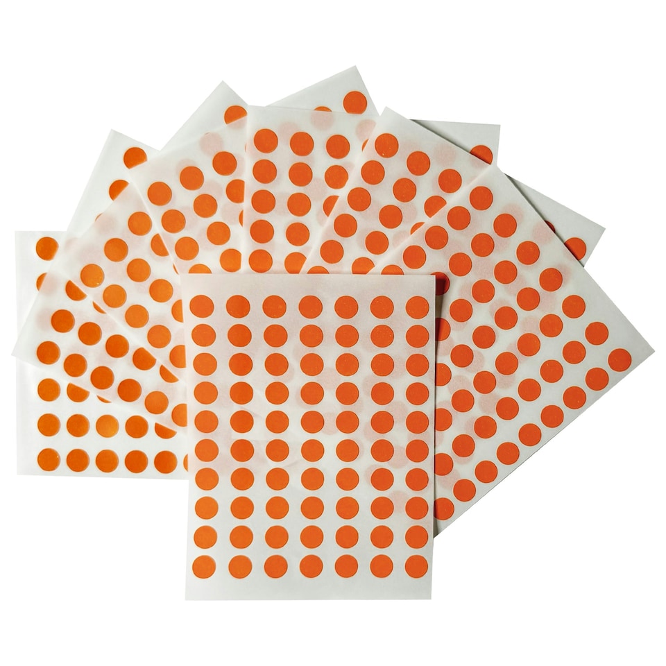 image 1 of Pack of 560 Orange 8mm Round Labels - Stickers