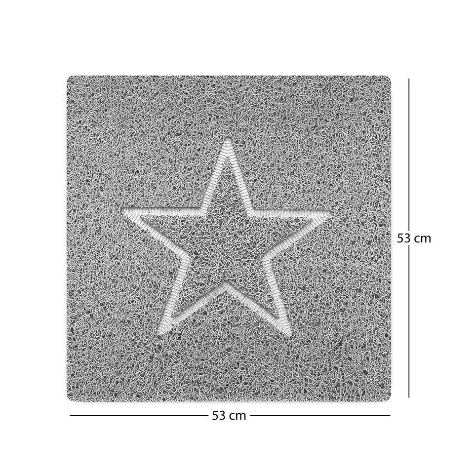 image 1 of Embossed Spaghetti Loofah Anti Slip Shower Mat - Star Grey | Square 53x53cm