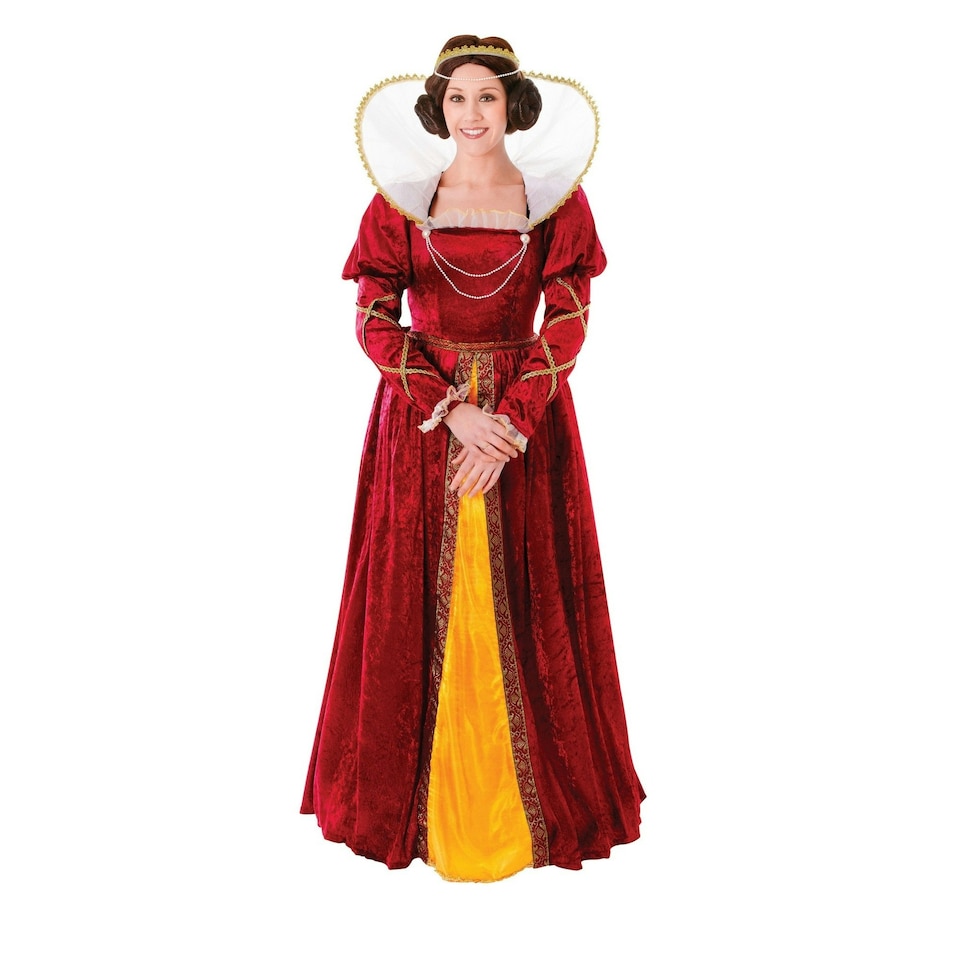 Bristol Novelty Womens/Ladies Queen Elizabeth I Costume - Red/Gold - One Size One Size
