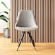image 2 of Set of 4 Sofia Ergonomic Modern Dining Chairs Upholstered in Velvet, Metal Legs with Gold End Tips | Grey | Dark Grey