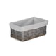 image 1 of Small Antique Wash Wicker Storage Basket with White Lining | White | White
