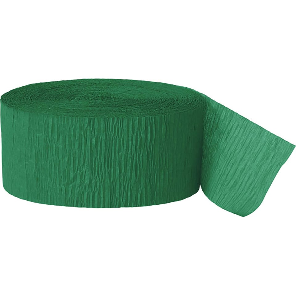 Unique Party Crepe Streamer Roll (81ft) - Emerald Green - One Size