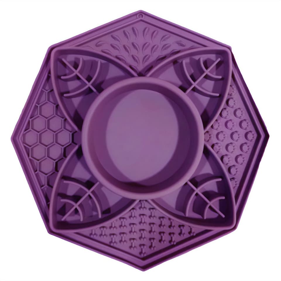 Parallax Plastics Ltd Flower Dog Bowl & Mat - Purple - One Size