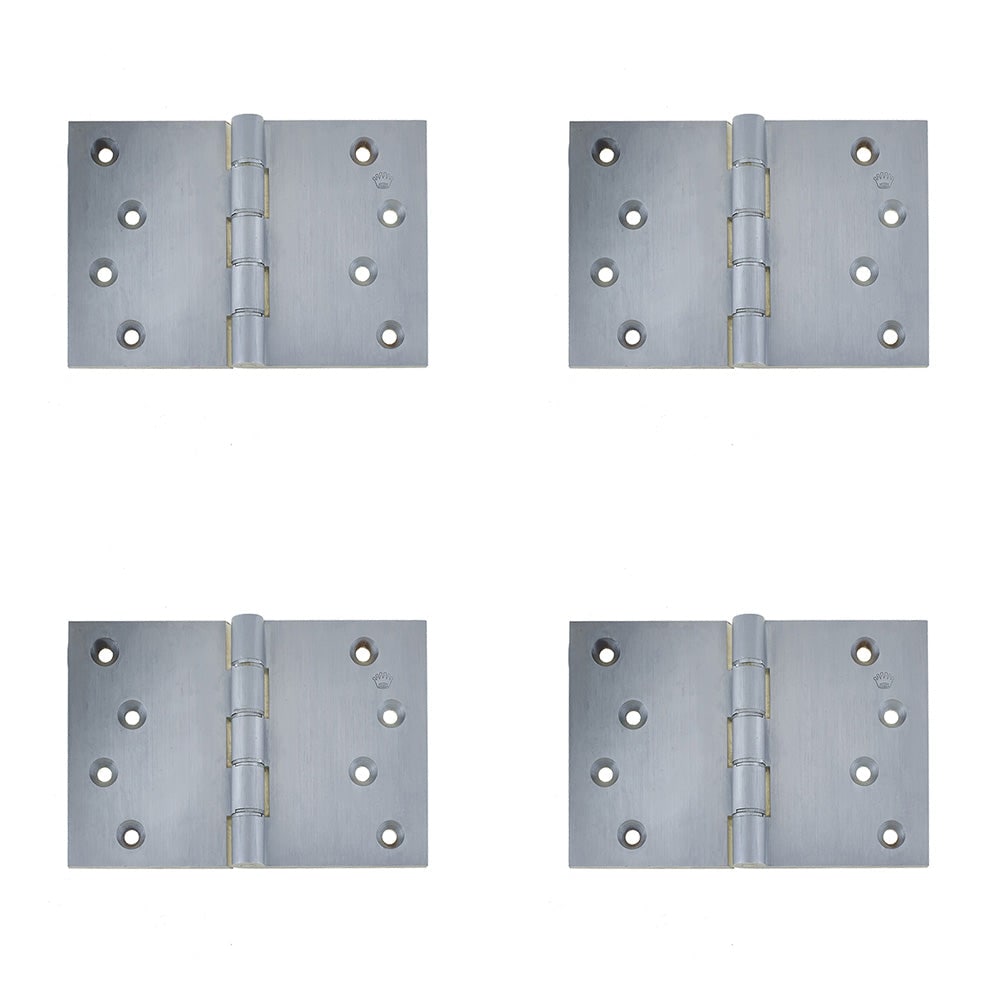 4 PACK High-Quality Satin Chrome Projection Hinge 102x151x3.5mm for Smooth Operation - Door Hinges