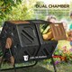 image 8 of Outsunny 130L Compost Bin Dual Chamber Rotating Composter w/ Ventilation Holes Brown | Dark Brown and Black | One Size