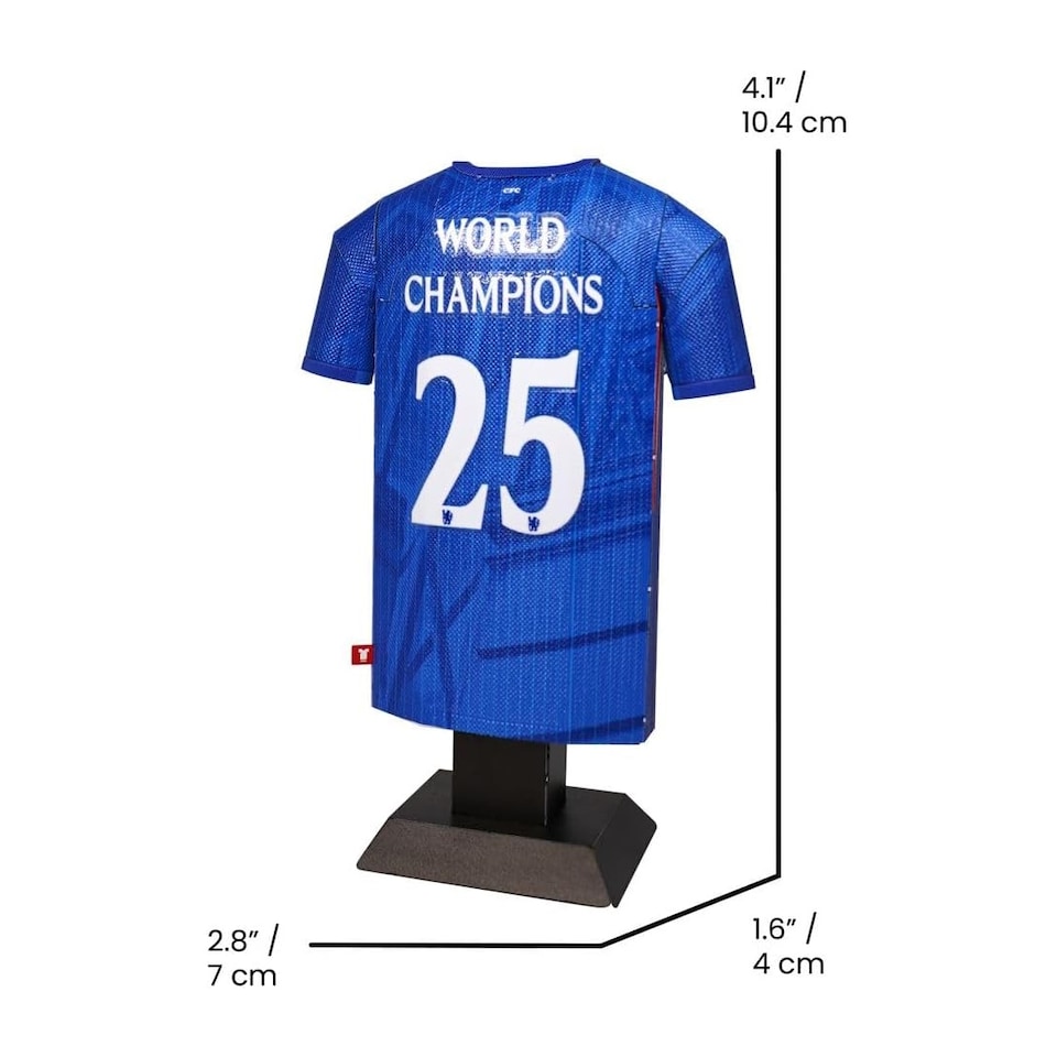 image 1 of RadStuff Metal Alloy Football Shirt - Chelsea World Champions 2025 Home Alloy Shirt