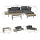 image 5 of Outsunny HDPE Garden Furniture Sets with Cushions,Table, L-Shaped Sofa