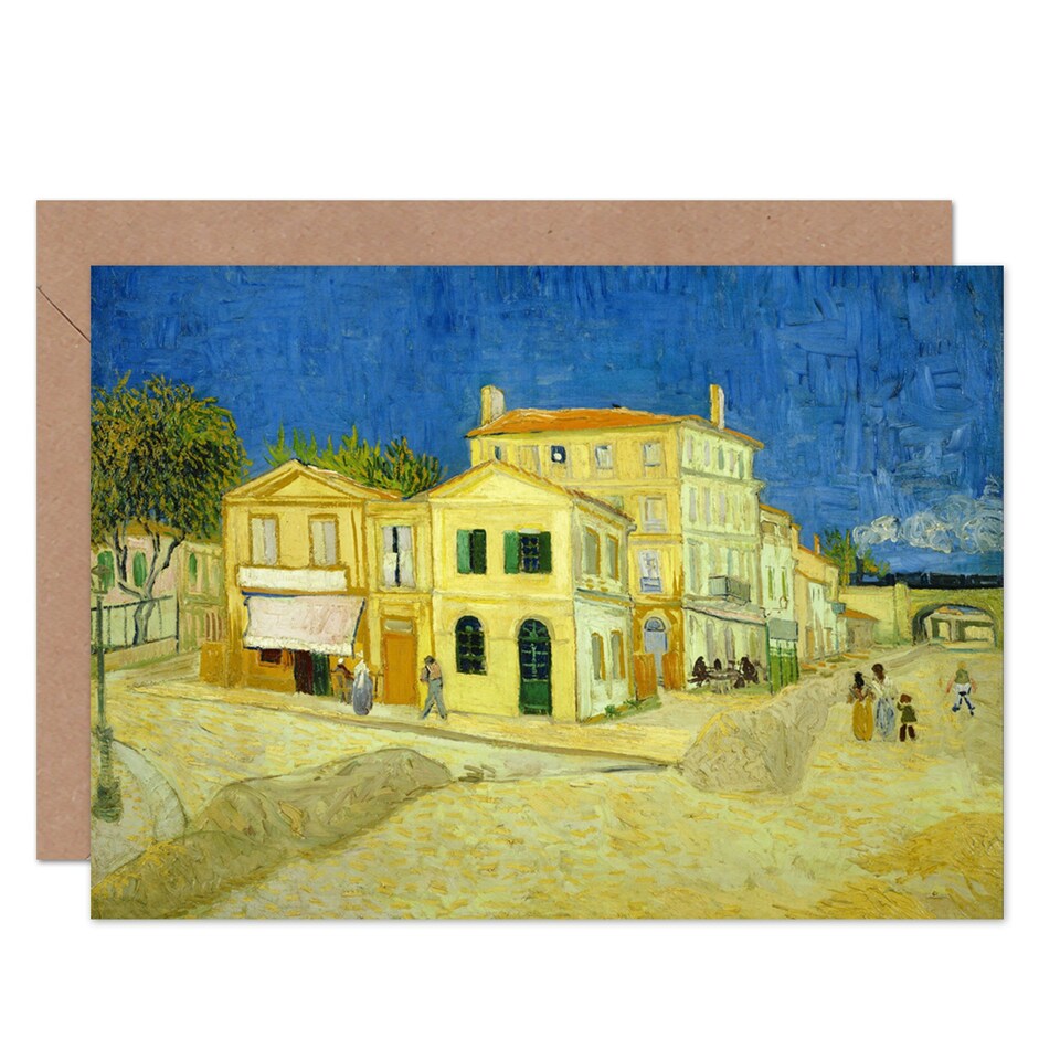 image 1 of Vincent Van Gogh Yellow House Blank Art Card