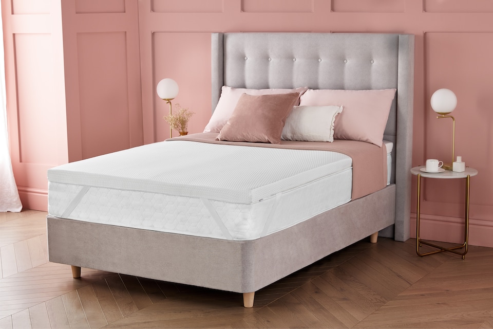 image 1 of Silentnight Impress Memory Foam Mattress Topper, 5cm Thick, Double | White | 1