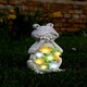 image 2 of Pack of 3 Solar Frog Garden Ornament Grey | One Size