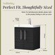 image 5 of Balterley Contemporary Bathroom Wall Hung 2 Soft-Close Door Vanity Unit & Mid-Edge Basin | Black | Charcoal Black