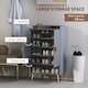 image 8 of HOMCOM Shoe Cabinet with Beadboard Doors for 15 Pairs of Shoes, Light Grey Blue