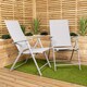 image 1 of Set of 2 Outdoor Garden Patio Multi Position Reclining Folding Chair in Grey