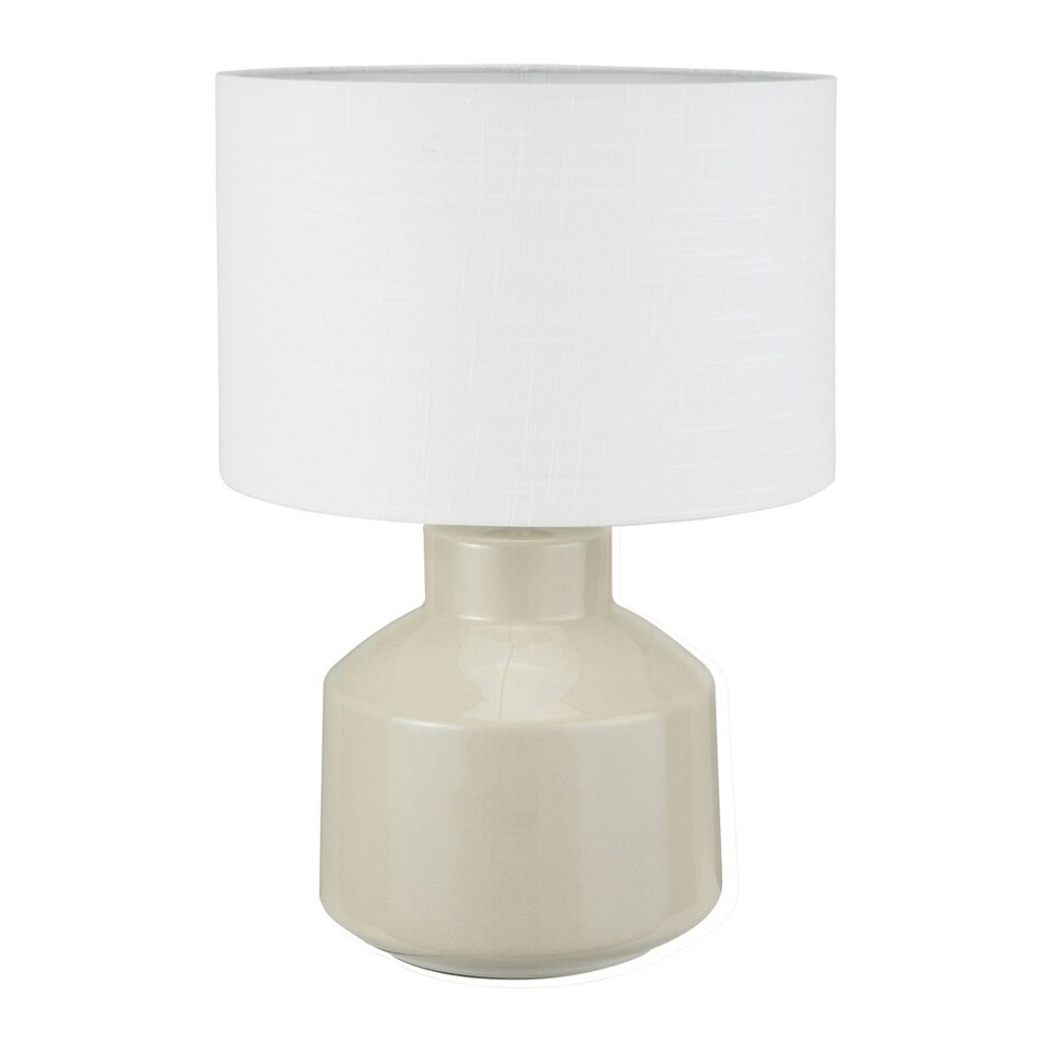 image 1 of Cream Crackle Effect Table Lamp