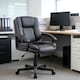 image 2 of HOMCOM Desk Chair, PU Leather Office Chair with Adjustable Height and Swivel Wheels, for Home Work Study, Black