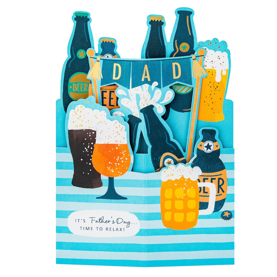 image 1 of Hallmark Father's Day Card For Dad - 3D Pop-Up Beer Design
