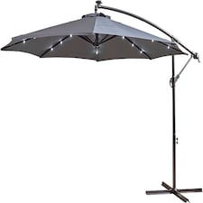 Neo 3M Grey Outdoor Freestanding Parasol with Led Lights