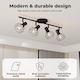 image 4 of EMITTO 4-Way Spotlight Ceiling Light Adjustable Vintage Black Metal E14 Fixture