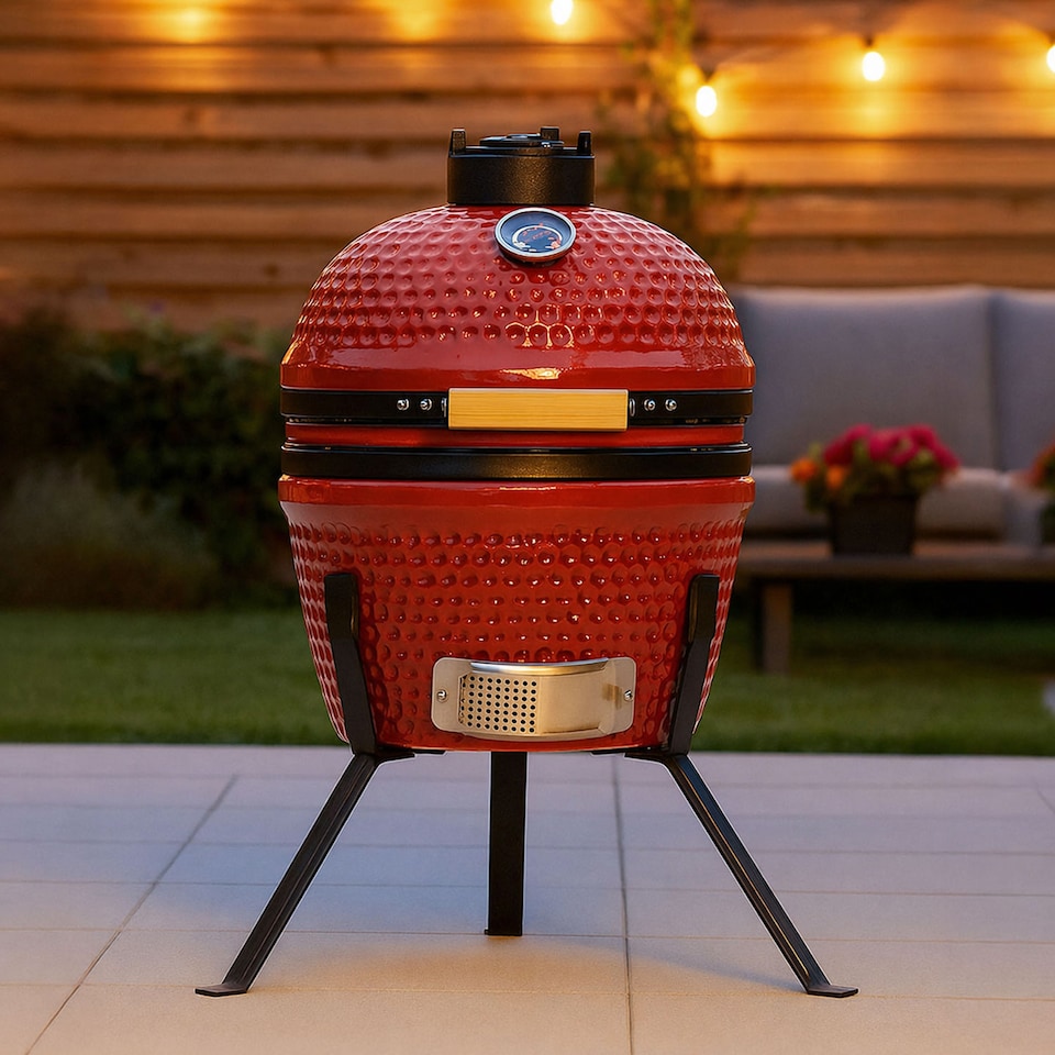 image 1 of Kamado 13" Ceramic BBQ Grill Smoker Charcoal Cooking Oven Portable